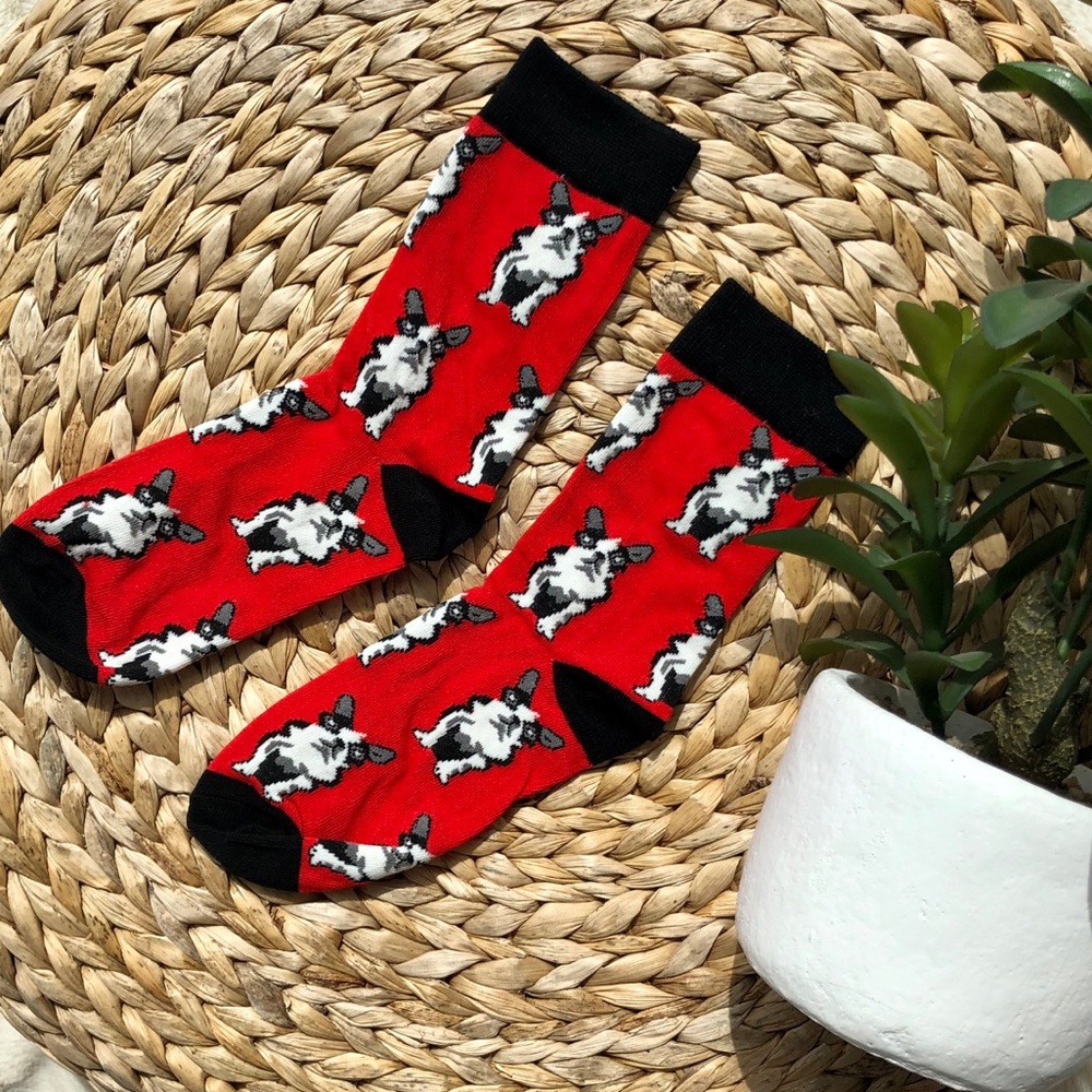 RED SOCKS - DOG PATTERN